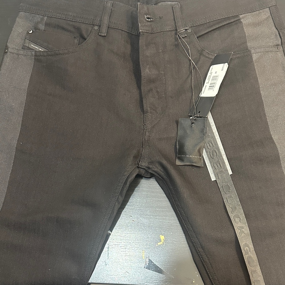 Diesel Black Gold Two-Tone Skinny Jeans